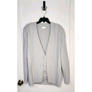 Size Medium Ronny Kobo Parmida Wool Cashmere Knit Cardigan Arctic Blue Bling